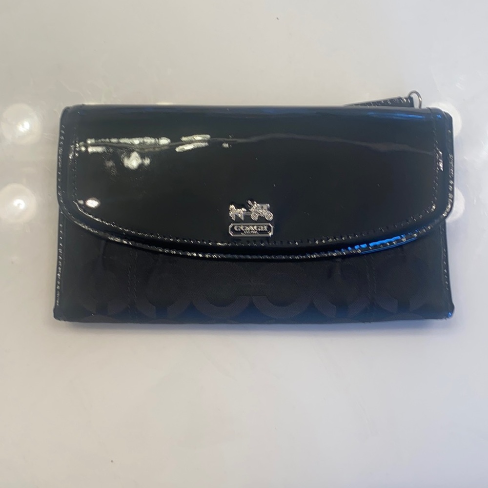 Coach Signature Envelope Wallet in Black